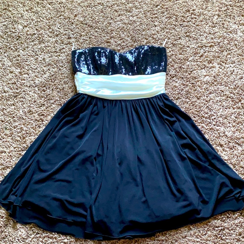 Strapless black dress